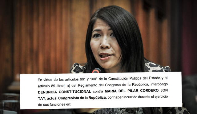 Denuncia constitucional presentada contra María Cordero. (Foto composición: La República)