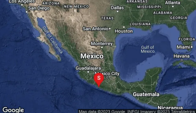 Epicentro del sismo se dio en el estado de Guerrero, en la costa del Pacífico mexicano. Foto: Google Earth