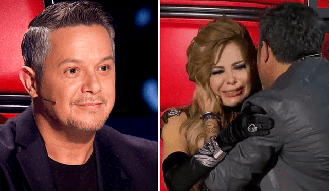 Alejandro Sanz hizo llorar a Gloria Trevi. Foto: composición LR/captura de La Voz México