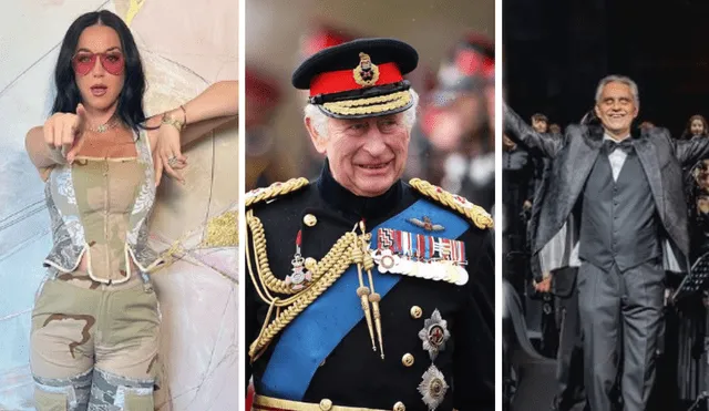 Katy Perry y Andrea Bocelli presentarpan un show al día siguiente de la coronación de Carlos III. Foto: Composición LR/ The Royal Family / Katy Perry/ Andrea Bocelli / instagram