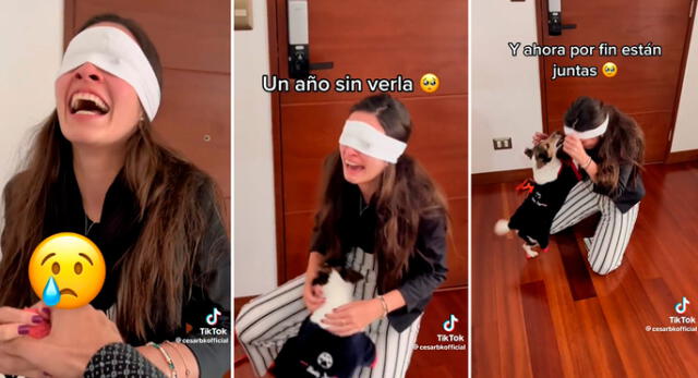 La reacción de la joven conmueve a usuarios de TikTok. Foto: composición LR/captura de TikTok