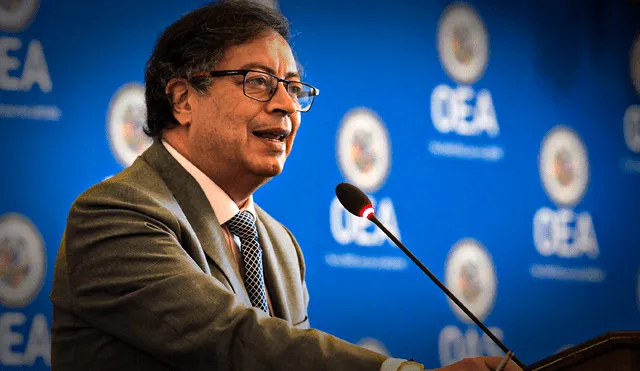 El presidente de Colombia, Gustavo Petro, durante una sesión del Consejo Permanente de la Organización de los Estados Americanos. Foto: AFP