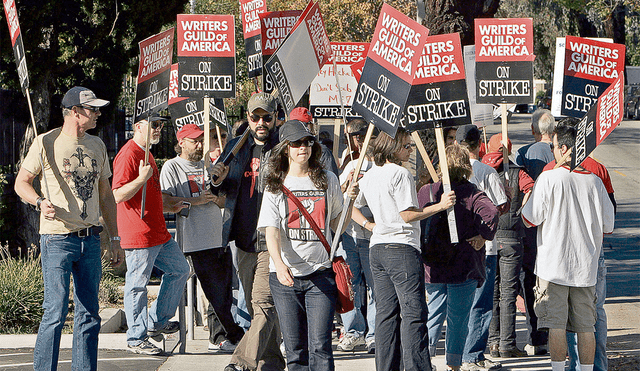 Huelga de guionistas en Hollywood. Foto: difusión