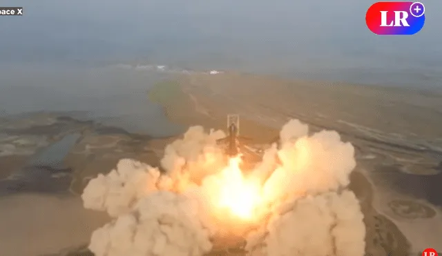 Despegue de Starship, antes de la explosión. Foto: SpaceX