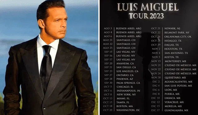 Luis Miguel iniciará su tour el 3 de agosto en Argentina. Eligió México para finalizar esta gran gira. Foto: composición LR/Luis Miguel/Instagram