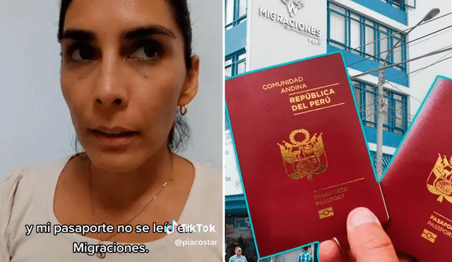 MigracionesLa afectada tuvo que tramitar un nuevo pasaporte para abordar su vuelo. Foto: captura de TikTok/Pamela Acosta - Video: Pamela Acosta/TikTok