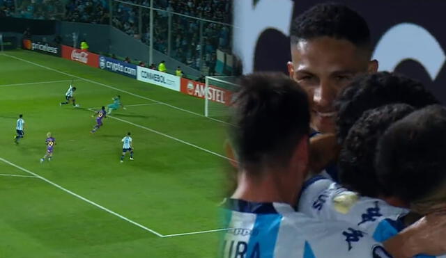 Paolo Guerrero participó en el gol de Racing. Foto: composición LR/captura ESPN