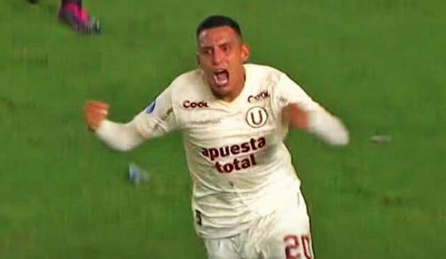 Álex Valera puso el 2-2 de Universitario contra Goiás. Foto: captura DSports