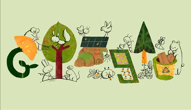 Doodle por el Día Mundial de la Tierra. Foto: composiciónLR/Google