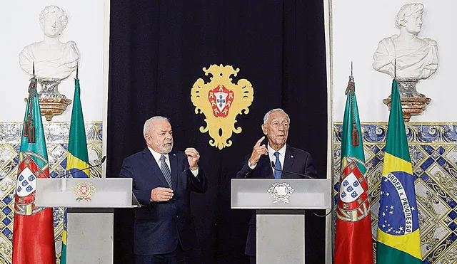 Presidentes. Luiz Inácio Lula da Silva, Brasil, y Marcelo Rebelo de Sousa, Portugal. Foto: EFE