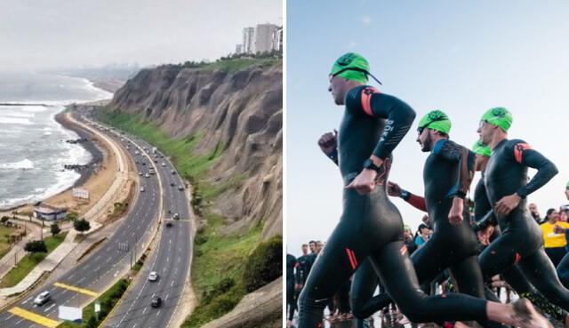 La comuna indicó que el ingreso a la Costa Verde se dará de manera presencial. Foto: Ironman 70.3/difusión/composición LR