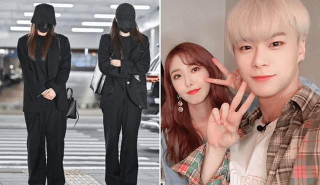 Umji y SinB, junto a su compañera de VIVIZ Eunha, viajaron a Las Vegas horas después del deceso de Moonbin, de ASTRO. Foto: composición LR/Naver