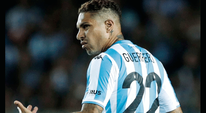 Paolo Guerrero juega su primera temporada en Racing. Foto: EFE