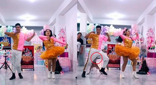 El joven no dejó de bailar pese a que el can le mordió. Foto: composición LR/ captura de TikTok/ @enzitoycecita