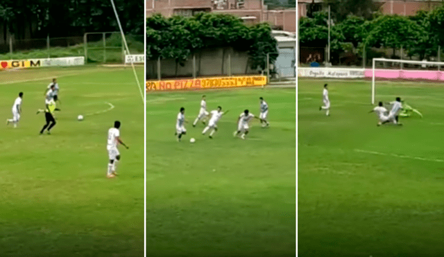 Acción individual ocurrió en el partido entre Sport Alameda y Cachorro. Foto: captura/A Ras de Cancha Motupe