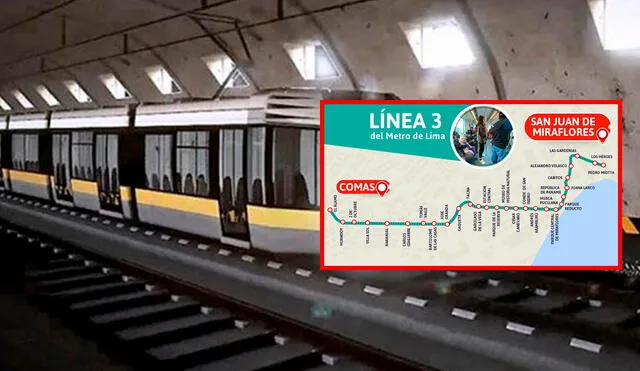 La Línea 3 contará con 66 trenes automáticos con capacidad para trasladar a 1.800 pasajeros. Foto: composición LR/El Gas Noticias/gob.pe