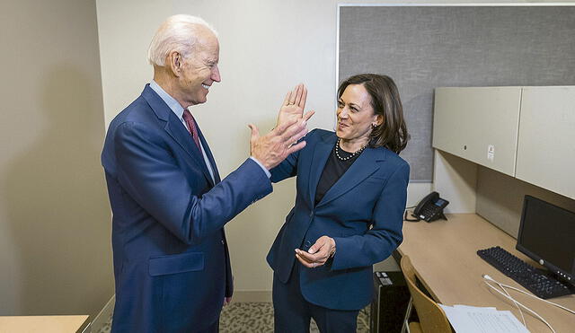 Dupla ganadora. En 2020, la presencia de la senadora Harris fue clave para el triunfo de Biden. ¿Se repetirá la historia?. Foto: EFE