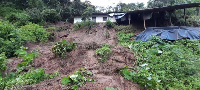 Varias viviendas del distrito de Jililí fueron afectadas por deslizamientos. Foto: cortesía