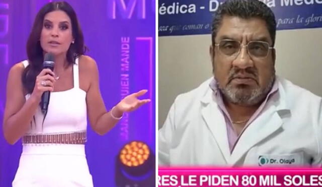 María Pía Copello se pronunció ante denuncia del doctor César Olaya. Foto: composición LR/captura de América TV - Video: América TV