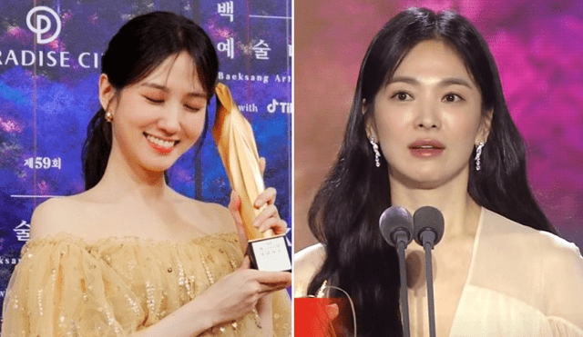 Las actrices Park Eun Bin y Song Hye Kyo compitieron en los Baeksang Arts Awards por el premio a la mejor actriz de k-dramas. Foto: composición LR/Baeksan