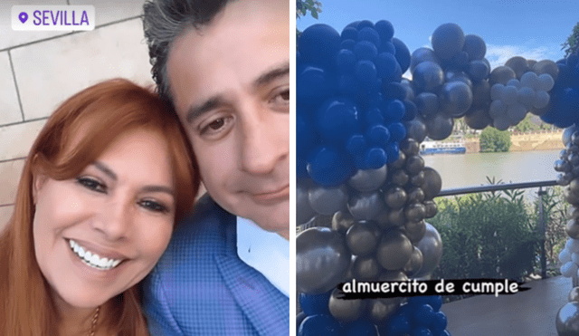 Magaly Medina celebra los 51 años de su esposo en Sevilla. Foto: Composición LR/ magalymedinav / Instagram. - Video: magalymedinav / Instagram