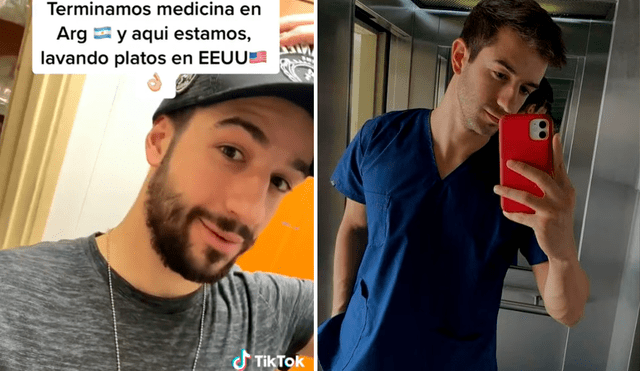 El joven argentino consiguió empleo en un restaurante en el que gana 3 mil dólares al mes.  Foto: composición LR/TikTok/@francopresti99/Instagram/@francopresti