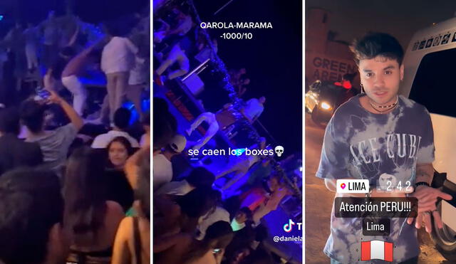 Discoteca Qarola de Lurín colapsa, se caen boxes y hay heridos. Foto: composición/LR/captura Tiktok/Instagram