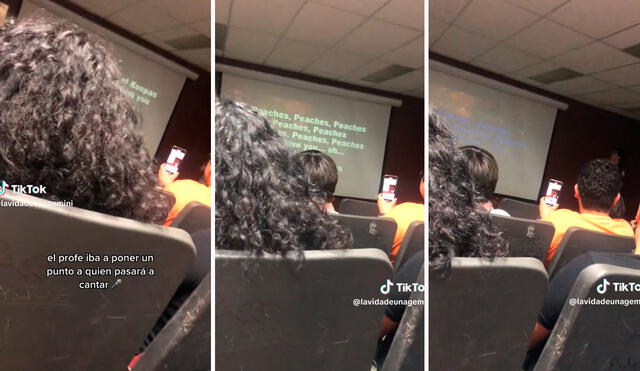 Joven salió frente a todos a cantar popular canción de Mario Bros y es viral. Foto: composición LR / capturas de TikTok / @lavidadeunagemini