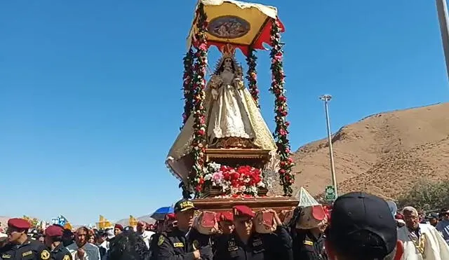 Virgen de Chapi en procesión. Foto: Último Minuto Arequipa