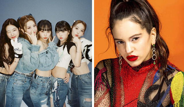 LE SSERAFIM: grupo de k-pop en controversia por similitudes con la artista Rosalía. Foto: composición LR/HYBE/GQ