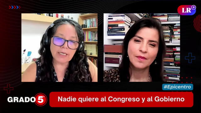 Clara Elvira Ospino conversa con Patricia Zárate para analizar los resultados de una reciente encuesta IEP. Foto/Video: Grado 5 - LR+