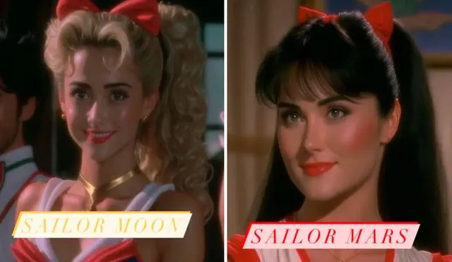 Así lucirían las Sailor Moon en una película noventera, según una IA. Foto: HoyCripto / Midjourney