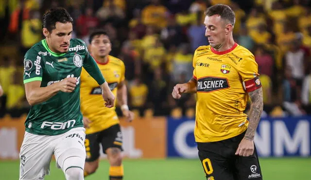 Palmeiras sacó un importante triunfo ante Barcelona SC en su visita a Ecuador. Foto: @BarcelonaSC