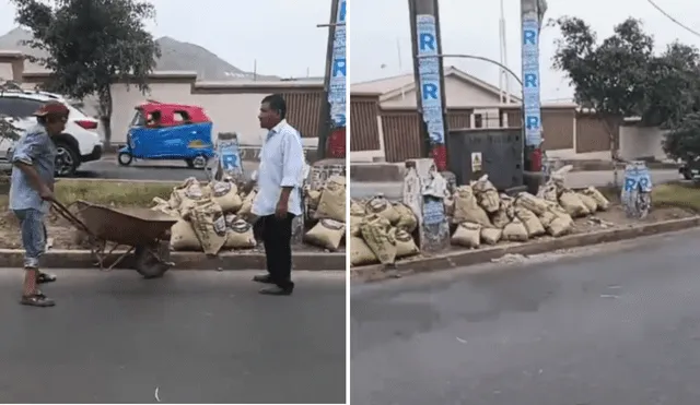 El desmonte había sido botado por un trabajador de construcción de una casa de la zona. Foto: Tik tok/@giogiogio823. Video:  Tik tok/@giogiogio823