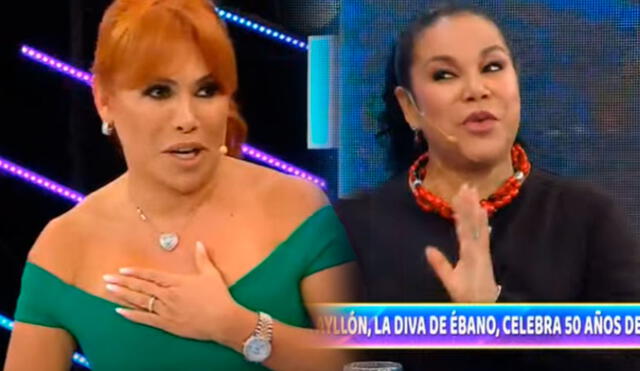 Eva Ayllón y Magaly se reencuentra en televisión tras mucho tiempo. Foto: captura/ATV