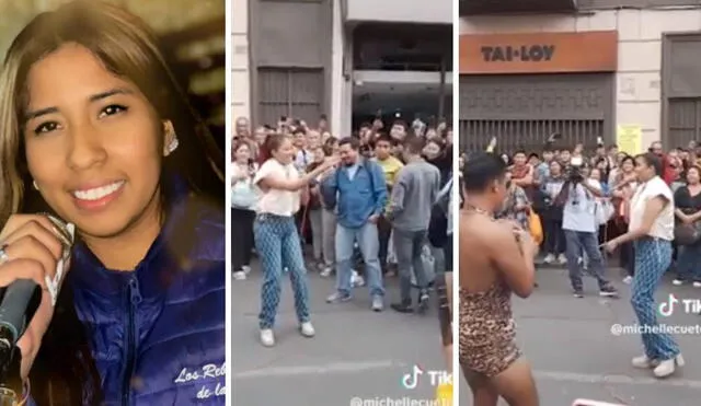 Azucena Calvay ofreció show en el centro de Lima. Foto: Instagram/Azucena Calvay/TikTok