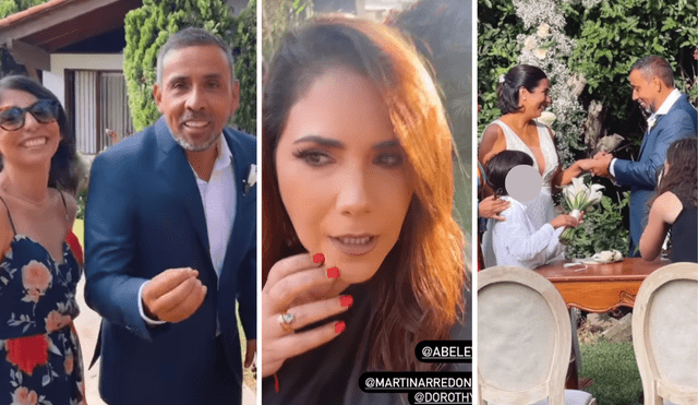 Andrea Llosa asistió a a boda del periodista Martín Arredondo. Foto: composición LR/Instagram - Video: Instagram