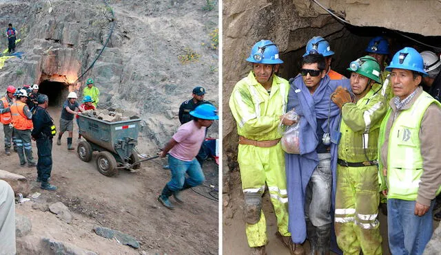Al sexto día de labor de rescate, el grupo de personas salieron del socavón de la mina Cabeza de negro. Foto: composición LR/Andina/Presidencia Perú/Flickr