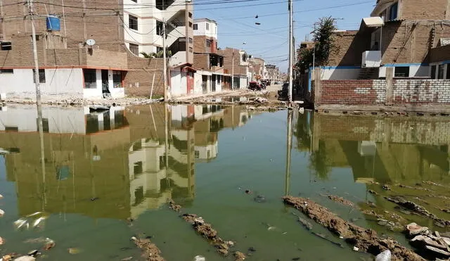 Calles de urbanización La Primavera con aniegos. Foto: Erick Bazan - La República