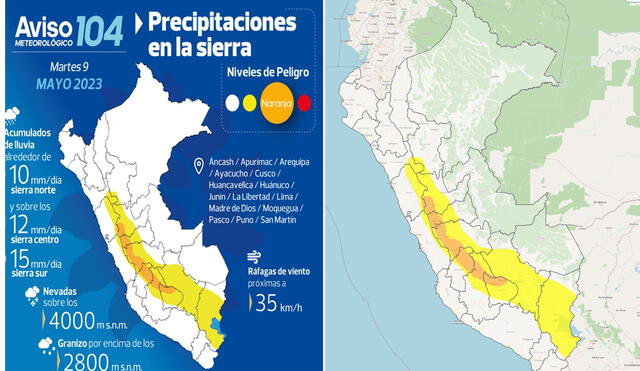 Pronóstico del clima en el Perú. Foto: Senamhi