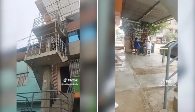 La construcción, ubicada en Villa María del triunfo, está hecha de cemento. Foto: composición LR/capturas de Tiktok/KattyConKalle - Video: KattyConKalle/Tiktok