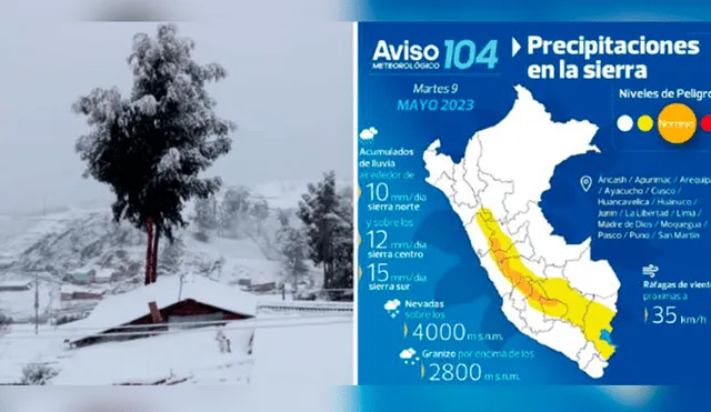 Nieve cubrió varias localidades en Cusco. Foto: Perú Destino Seguro / Senamhi