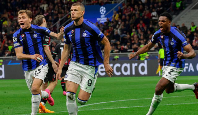 Inter marcó dos goles en menos de tres minutos contra AC Milan por Champions League. Foto: EFE