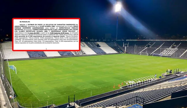 Los blanquiazules enfrentarán a Vallejo con tan solo tres tribunas. Foto. Alianza Lima