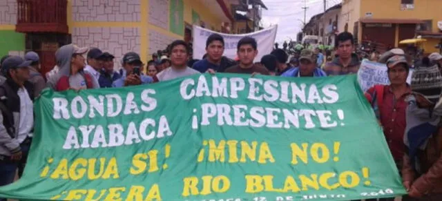 Rondas campesinas rechazan el proyecto minero. Foto: Cutivalú