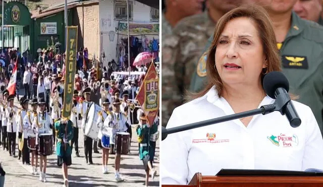 Manipulación o libertad de expresión. Banda de músicos de escuela interpretó "Esta Democracia ya no es Democracia". Foto: composición LR/ Difusión/ Presidencia