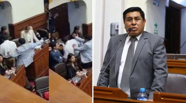 El legislador Pasión Dávila recordó la agresión que cometió contra el parlamentario Juan Burgos en la sesión del Pleno. Foto: composición LR/Paolo Zegarra-URPI LR