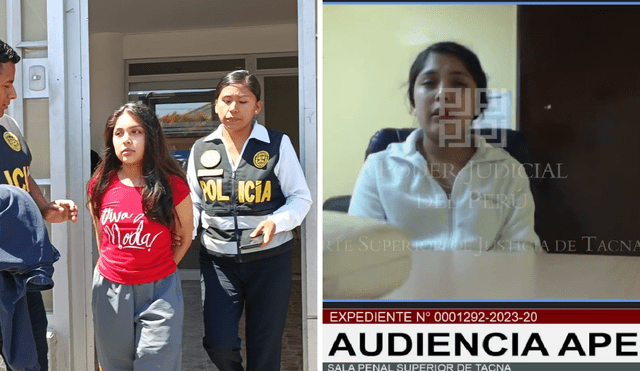 La acusada de parricidio alegó tener el apoyo de su padre. Foto: composición LR/Liz Ferrer/LR/captura de video/captura de Facebook/Corte Superior de Justicia de Tacna - Video: Corte Superior de Justicia de Tacna/Facebook
