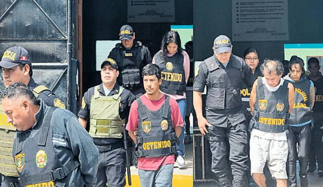 Detenidos. Seis implicados fueron arrestados en el Callao durante el Operativo Hades 2023. Foto: difusión