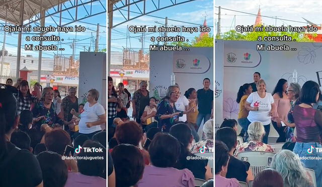 El público siguió el baile de la señora con efusivos aplausos. Foto: composición LR/capturas de TikTok/@ladoctorajuguetes